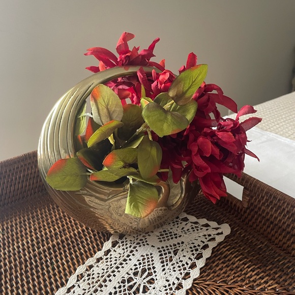 Vintage Art Deco Brass Swan Planter With Handle - Picture 7 of 7